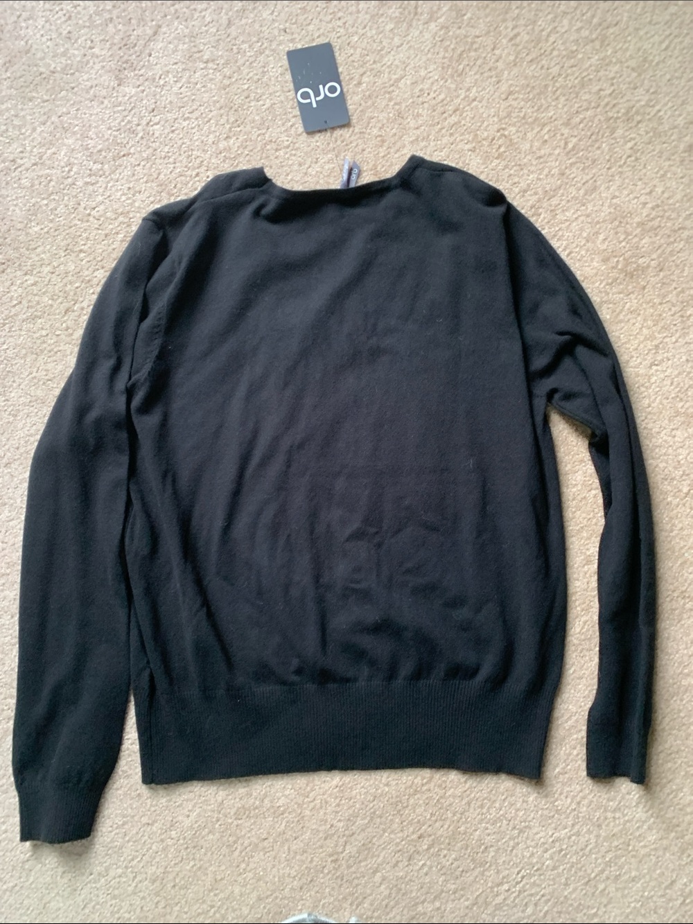 Classic Black V-Neck Button Cardigan Sweater - Picture 3 of 5